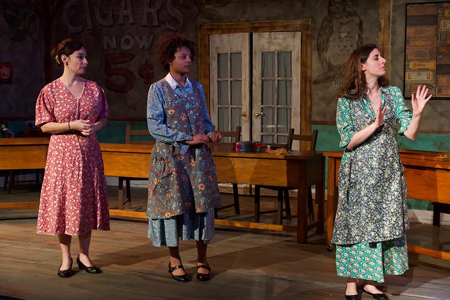 Three female actors in Anna in the Tropics.