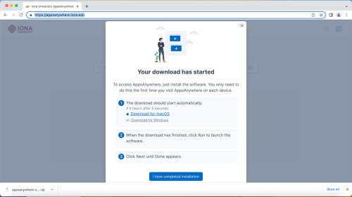 AppsAnywhere - Mac Instructions - Download started