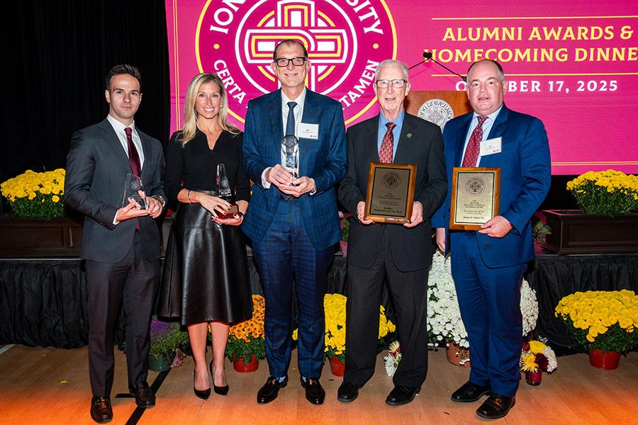 The 2025 Alumni Award Recipients at Iona University’s Alumni Awards & Homecoming Dinner.