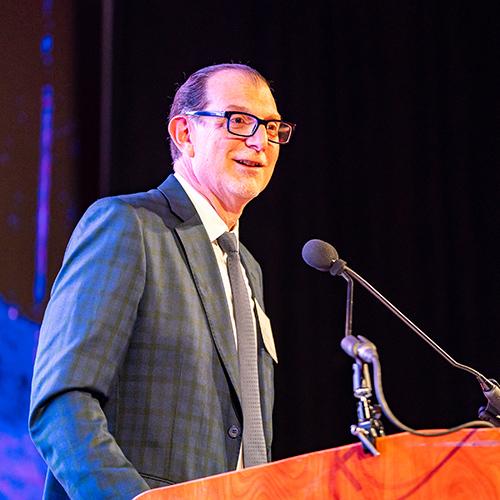 Joseph Damiano, the Loftus Award Recipient, speaking at Iona University’s Alumni Awards & Homecoming Dinner.