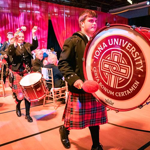 Iona University Pipe Band performing at the Iona University’s Alumni Awards & Homecoming Dinner.
