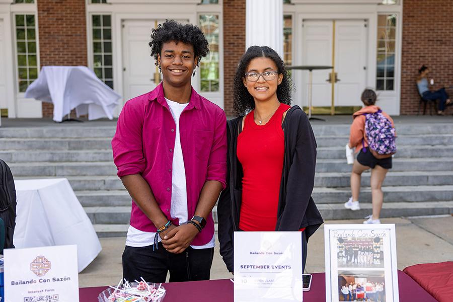 Two members of Bailando Con Saizon at the Involvement Fair.