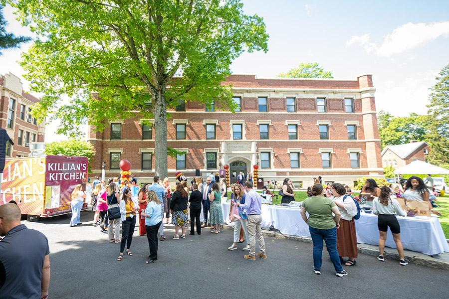 The Bohm Hall ribbon cutting celebration.