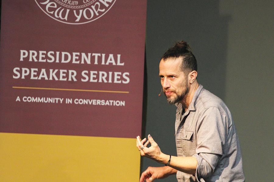 Dr. Burnett speaking in New Rochelle.