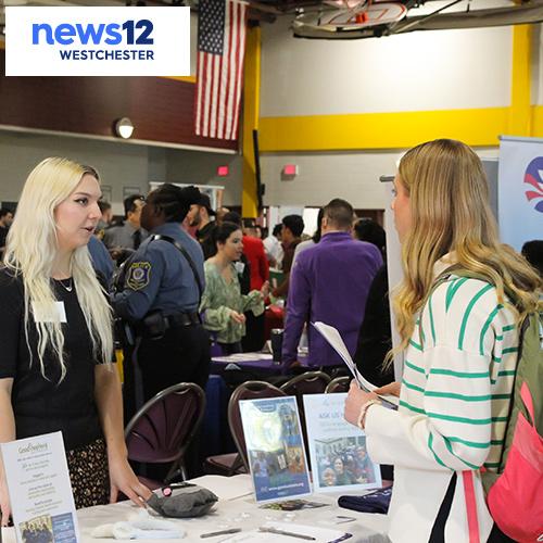 The career fair with the news12 logo.