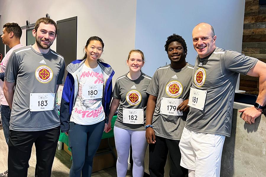 The club running team at the 2024 Cinquo De Mile race.