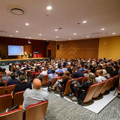 A conference in Murphy Auditorium.