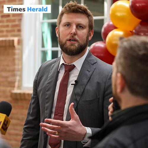Dan Geriot with Times Herald logo.