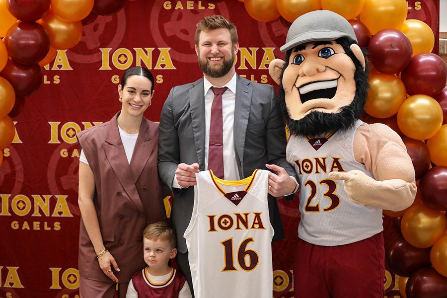 Dan Geriot with family and Killian at the press conference.