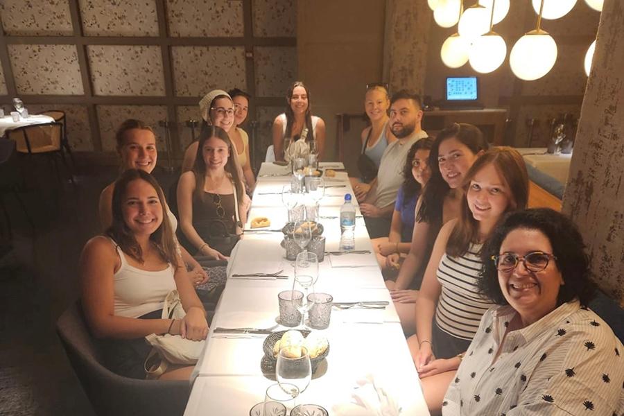 A group dinner in Barcelona.