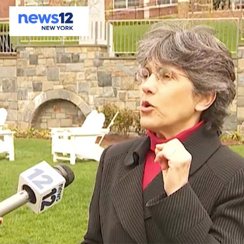 Elena Procario Foley speaks with News12 on campus.