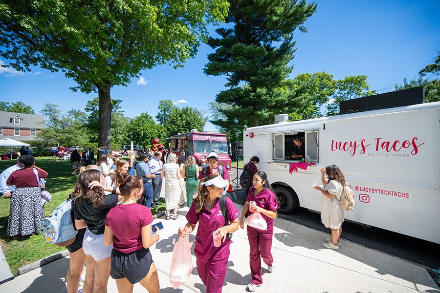 The food trucks at the Bohm Hall ribbon cutting.