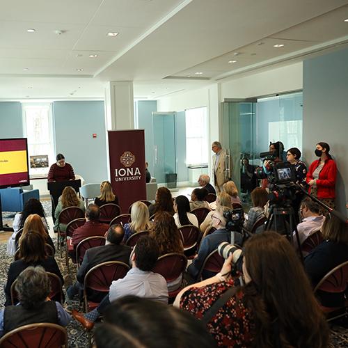 Attendees at the Gabelli Center opening.