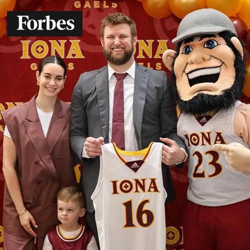 Dan Geriot with family and Killian and the Forbes logo in the corner.