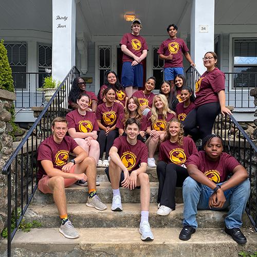 Get moving participants on the steps of Montgomery House.