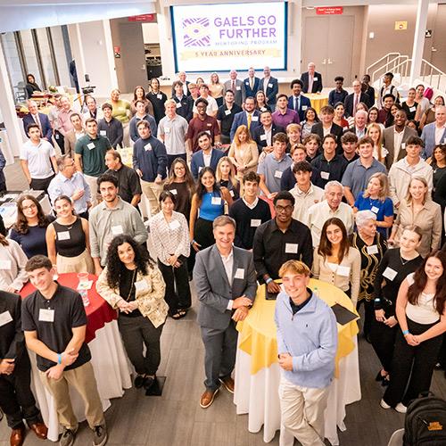 Gaels Go Further 5 Year Anniversary Group Photo.