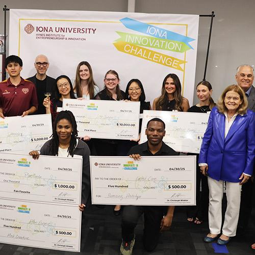 The 2025 IIC winners with administration and benefactors.