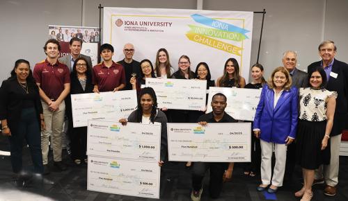 The 2025 IIC winners with administration and benefactors.