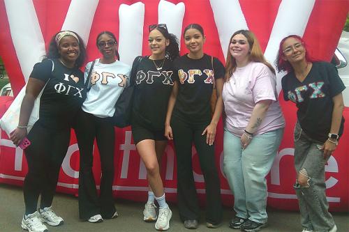 Members of Phi Gamma Chi at an AIDS Awareness Walk.