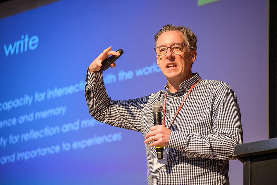 John Warner presenting at the conference.