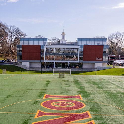 The LaPenta School of Business and Mazzella Field.