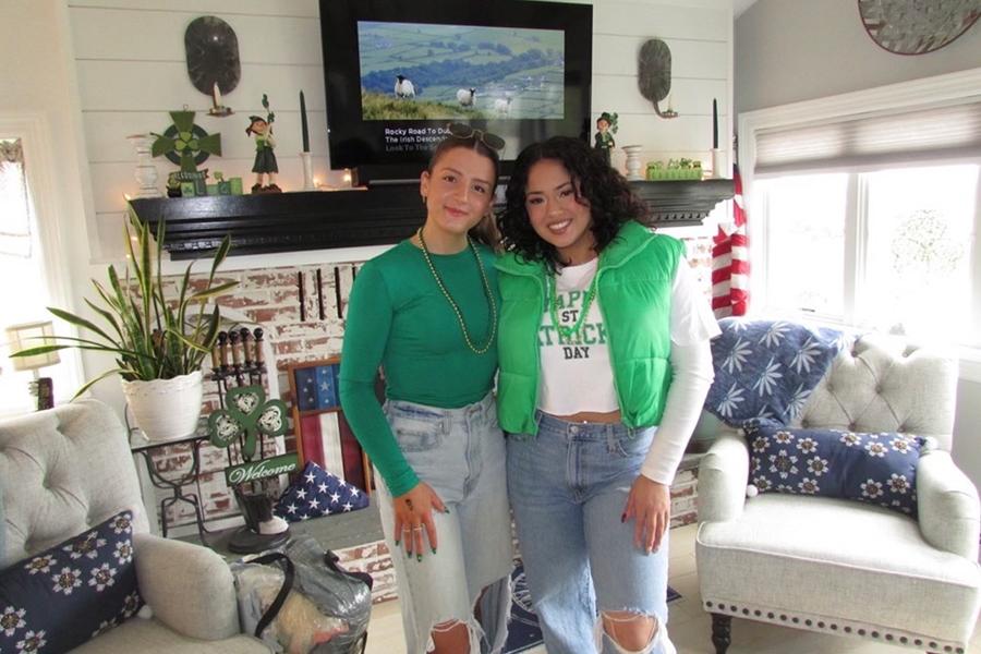 Grace and Leila decked out for St. Patrick's Day.