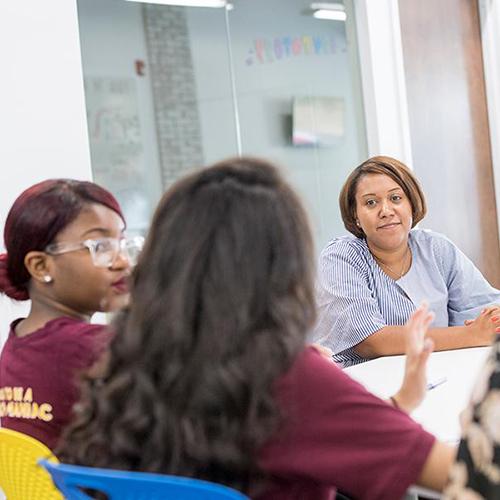 Lendynette works with students at Gael Ventures.