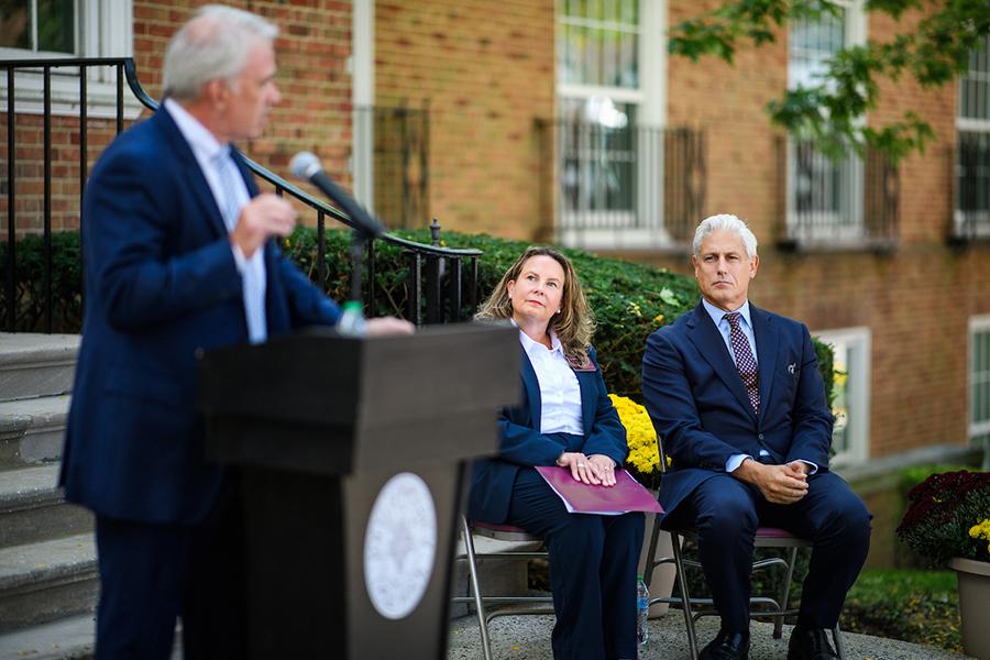 Tricia Mulligan and Marc Gabelli at the GCTL ribbon cutting.