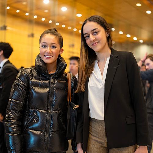 Two Iona MBA students in an office.