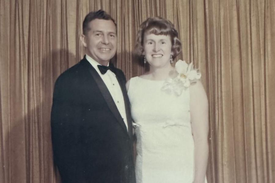 Catherine H. '71MA and Hugh J. McCabe '49 at event