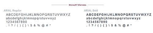 Microsoft alternates typefaces.