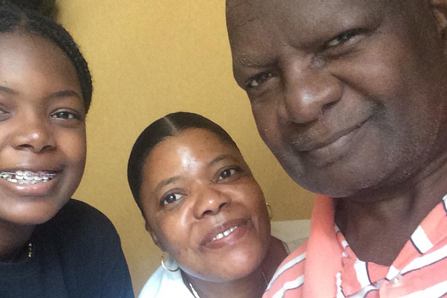 Molly Guillaume and her birth parents, Marie and Sam Guillaume.