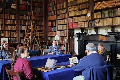 A class takes place in Westport House in Ireland.