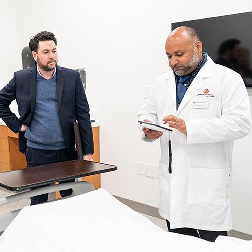 Health care leaders work in the Kelly Center.