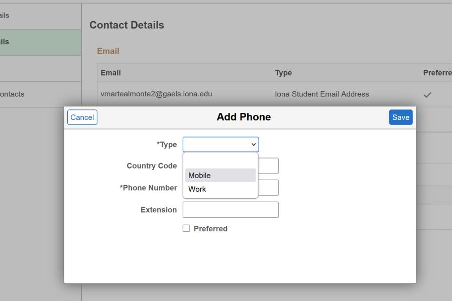 PeopleSoft Contact Details - Add Phone