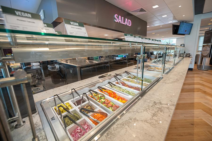 The salad station in the new dining hall.