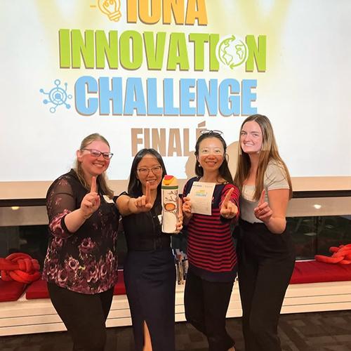 The SipSation pose with a prototype.