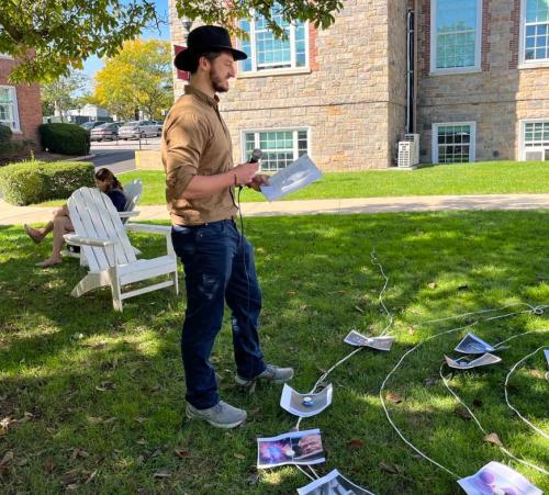 Sam King prepares the Labyrinth.