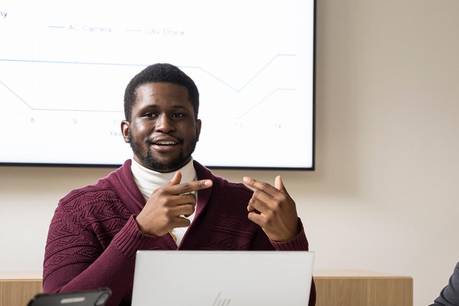 Students in a marketing analytics class.