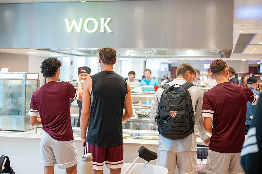 The wok station at the new dining hall.