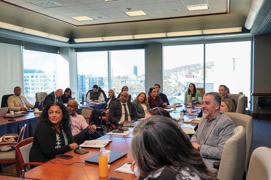 Yonkers educators gather after receiving microcredentials in AI.