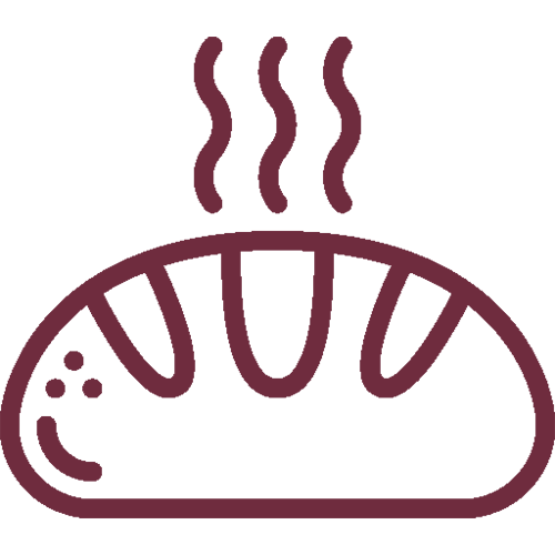 Maroon bread icon.