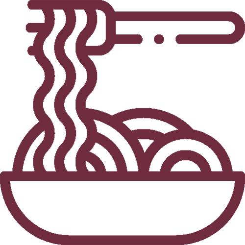 Maroon pasta icon.